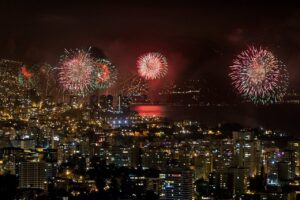 VIÑA DEL MAR TENDRÁ LA PRUEBA DEL SHOW DE AÑO NUEVO EN EL MAR CON ENSAYO DE FUEGOS ARTIFICIALES DESDE PLAYA DEL DEPORTE